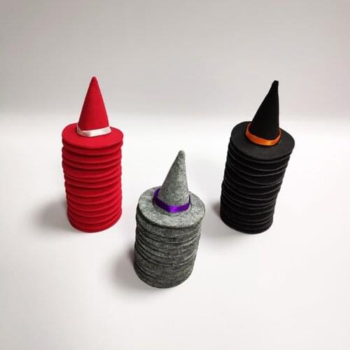 1pc Mini Felt Witch Hats Handmade Wine Bottle Decor For Halloween Party Favors DIY Hair Accessories Crafts For Halloween