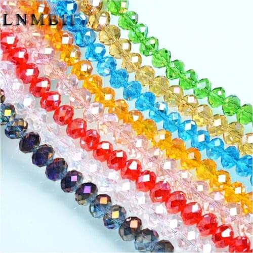 Faceted shiny Austria Glass Crystal Rondelle Beads Loose Spacer Beads For Jewelry Making DIY Bracelet Necklace 4/6/8/10/12/14mm