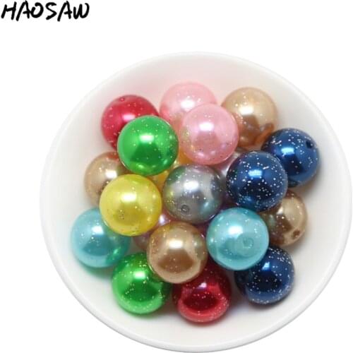 Hot Sell Fashion Jewelry 100pcs/lot 20mm Mix Colors Chunky Pearl Bead ABS Beads Powder Pearl Beads For Handmade