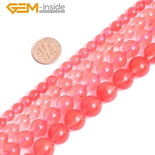 Waterlemon Cherry Crystal Glass Beads For Jewelry Making strand 15 inch Semi-precious Gem stone bead for bracelet DIY