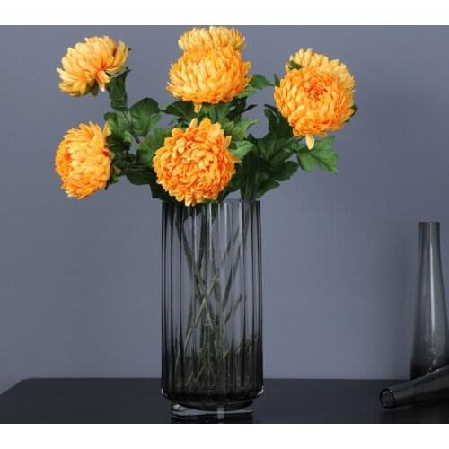 58cm Tall Artificial Ball Chrysanthemum Silk Flowers for Home Decoration
