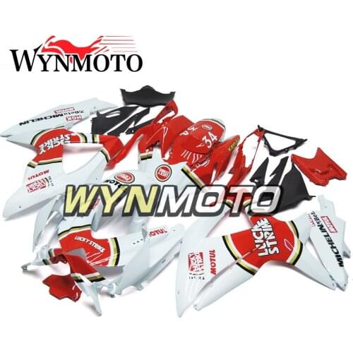 Complete Fairings Kit For GSXR600 750 2008-2010 08 09 10 K8 Injection ABS Plastics Fairings White Red Cowlings Frames Bodywork