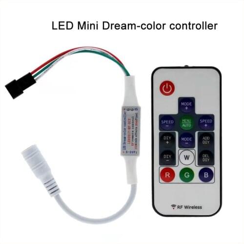 COMPSON WS2811 WS2812 New Wireless RF Remote Control 14-key full-color LED controller DC5V-24V with RGB Controller