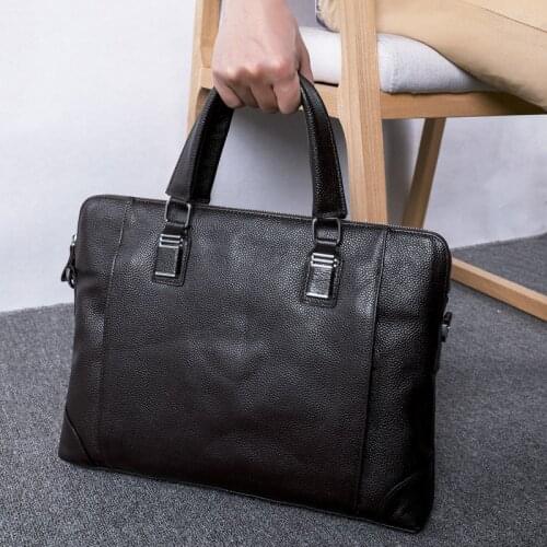 Mens shoulder bags Genuine leather man handbags business casual leather multifunctional mens shoulder slung briefcase