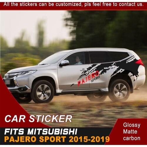 Car Decals Side Body Mud 2 Colours Graphic Vinyl Car Sticker Customized Fit For MITSUBISHI PAJERO Sport 2015 2016 2017 2018 2019
