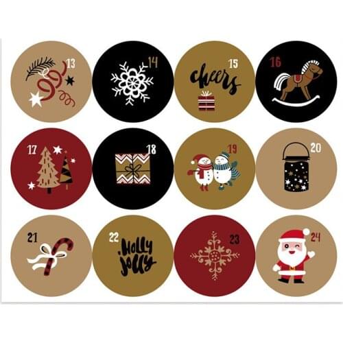 90pcs Merry Christmas Stickers Scrapbook 1.5inch Sealing Label Stickers For Party DIY Packaging Stationery Stickers