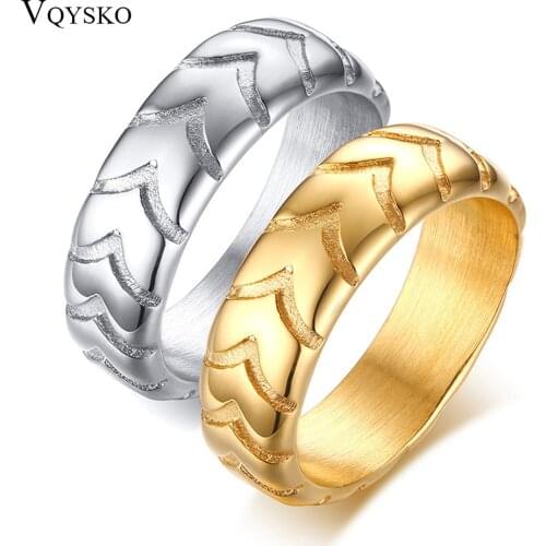 New Titanium Steel jewelry Stainless Steel Tire Pattern Ring Ins Mens Original Creative Design