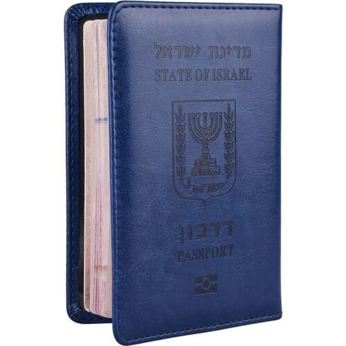 Israel Passport Cover Multicolour PU Leather Hebrew Travel Document ID Credit Card Holder Case Wallet Men Women