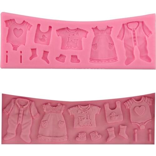 Clothes Shoe Skirt chocolate DIY fondant cake decorating tools lace border silicone mold kitchen baking utensils FQ3072