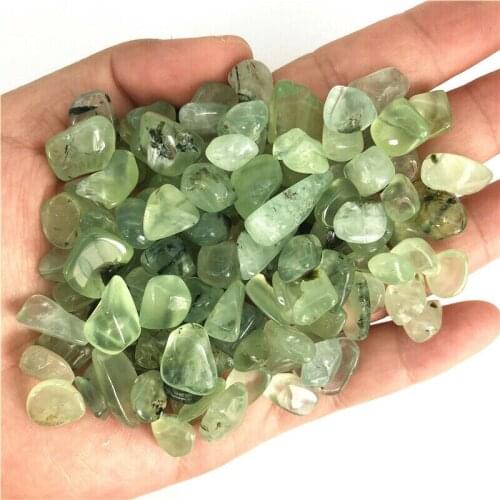 Wholesale 50g 7-9mm Natural Prehnite Green Grape Quartz Crystal Gravel Stone Tumbled Decor Natural Quartz Crystals