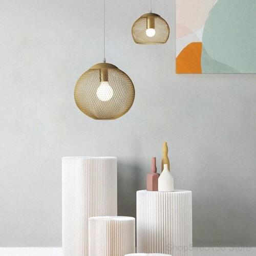 Nordic Industrial Wrought Iron Cage Pendant Light Creative Minimalist Bedroom Living Room Restaurant Shop LED Decorative Lamps