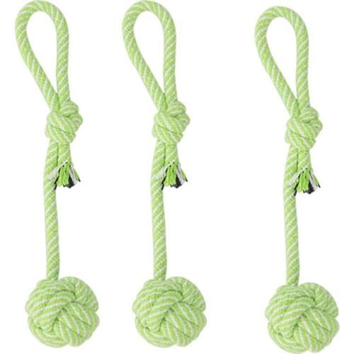 Durable Cotton Dog Rope Ball Toy Knot Puppy Chew Toy Cat Kitten Teeth Cleaning Toy Pet Palying Ball Small Medium Large Dogs Toys