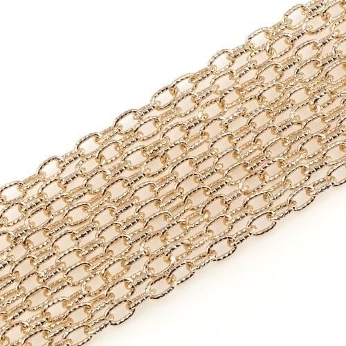 Clearance! 5 Meters Aluminum Rose Gold Oval Shape Chains Bulk Fit Bracelets Findings Open Link Chain For DIY Jewelry Making