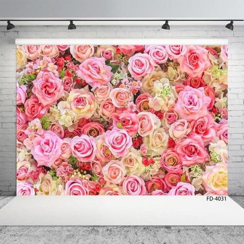 Photo Studio Props Dreamy Rose Flower Wall Floor Background Decor Baby Shower Child Portrait Toy Photography Backdrops Photocall