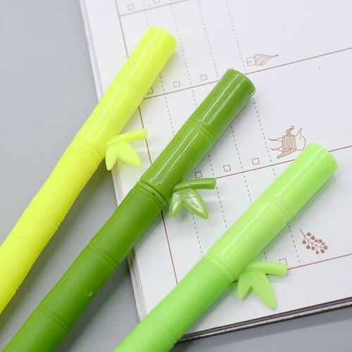 24 Pcs Creative Bamboo Styling Soft Gel Pens Korea Office Stationery Signature Wholesale Pens for School Cute Stationary