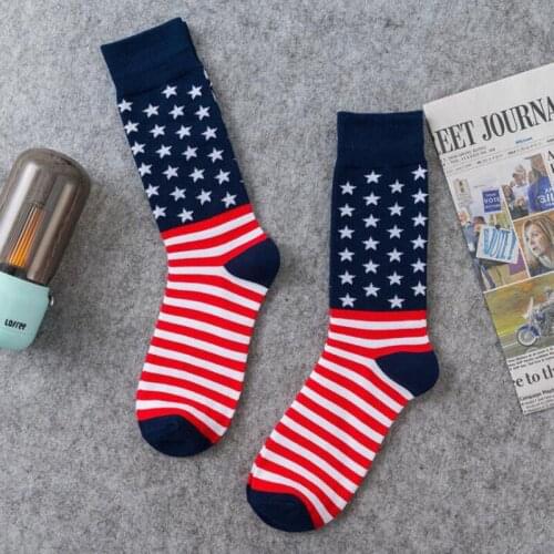 American Flag Socks American Trump Flag Socks Striped Cotton Socks Funny Trump Socks Sports Pure Color Longe Tube Socks
