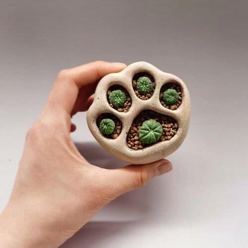 Silicone Molds for Concrete Flower Pot Molds Cat paw Shape Silicone Planter Molds Succulent plant pot Molds