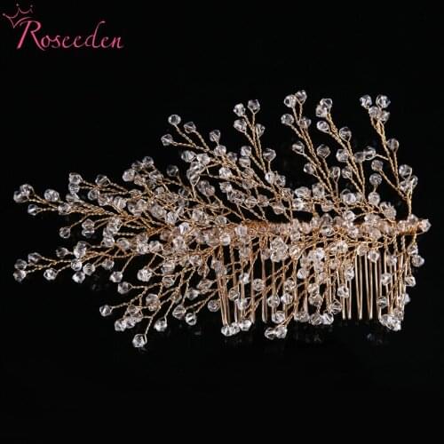 Bridal Headdress Hair Accessories Women Bridesmaids Jewelry Handmade Rhinestones Crystal Wedding Hair Comb RE4247