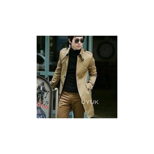 2020 new designer mens trench coats man single-breasted long coat men clothes slim fit overcoat long sleeve spring autumn khaki