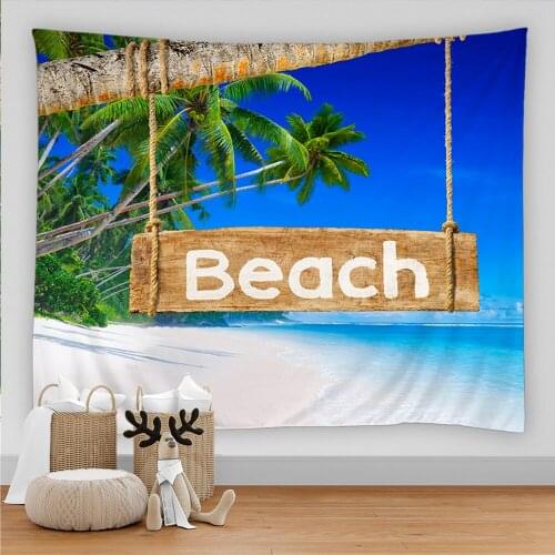 Tropical Beach Tapestry Northern Europe Style landscape Tapestry Hippie Tapestry Bedroom Decoration Psychedelic Tapestries