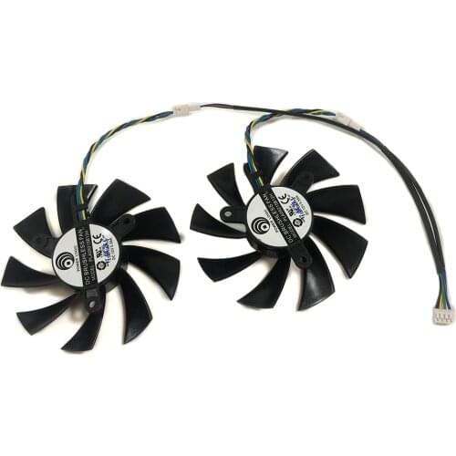 2 Pcs/Lot DATALAND RX580 GPU Graphics Card Fan For Radeon PowerColor Red Devil Golden Sample RX 580 8GB GDDR5 Video Card Cooling