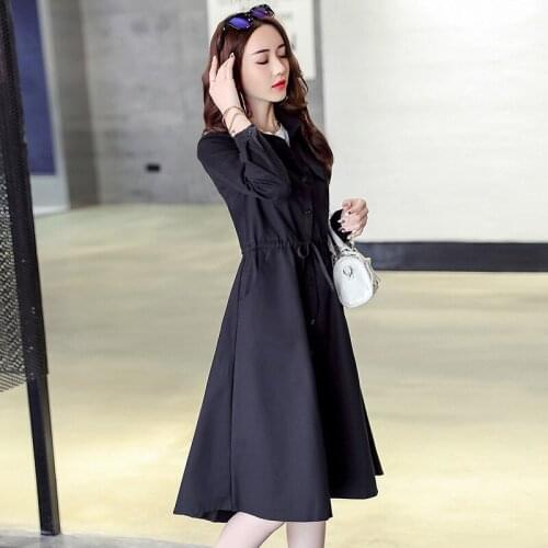 Spring 2020 Army Womens Green Female Tunique Longue Coats Windbreaker Trench Coat Para As Mulheres WXF112