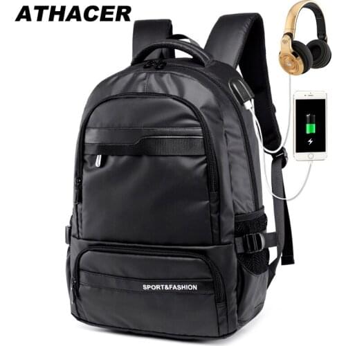 Athacer Big Capacity Backpack Waterproof Laptop Bag USB Charging Durable Anti Theft Men For Travel Business School Bags Women
