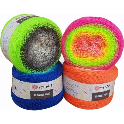 Yarnart Flowers Vivid Cake Yarn 250gr 1000mt Knitting Crochet Winter Autumn Beanie Shawl Cowl Scarf Gradient DIY Fantasy