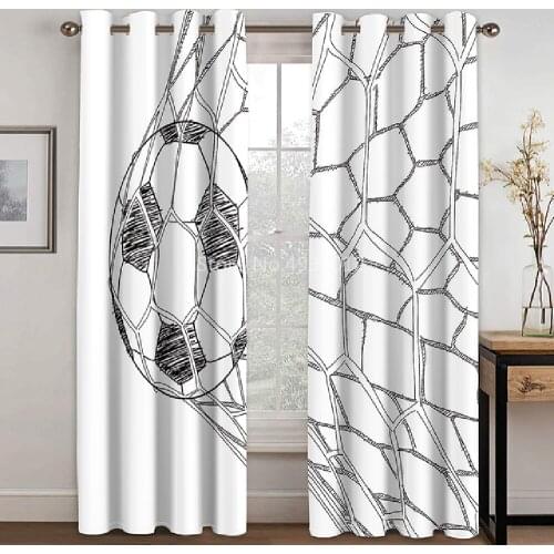 Football Letter Printing Curtain Living Room Bedroom Curtain Home Decoration Curtain Boys Necessary Waterproof Material Curtain