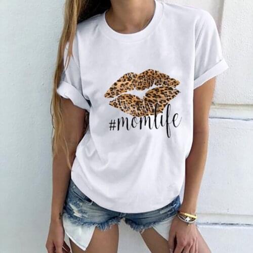 Female Drop Shipping T Shirt Woman Kiss Fashion Lip Printed Tshirt Woman Plus Size Tee Top
