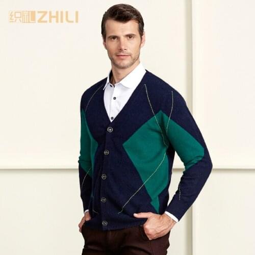 2018 Winter Thick Warm Knitted Cashmere Cardigan Men Christmas Merino Woolen Sweater Men Casual Pure Color V-Neck Cardigan Coat