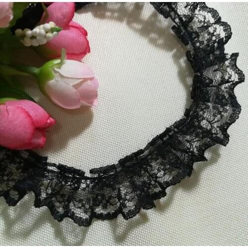 1M White Black Lace Fabric Guipure Tulle 2.5cm Ribbon Embroidery Applique Trim Sewing Accessories Crafts Dress Decoration JH131