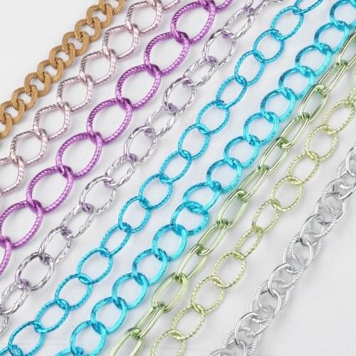 10m/Set Aluminum Unwelded Twisted Chains and Cable Chains Mix Color for jewelry making Bracelet Necklace DIY Accessories