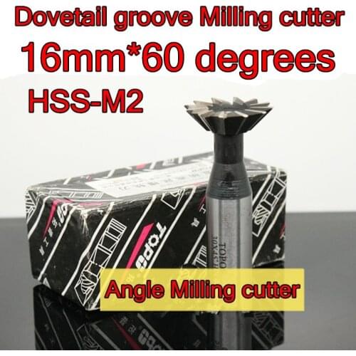 16mm*12mm Petiole*60 degrees 6.3mm thickness HSS Dovetail Groove Milling cutter Angle Milling cutter Free shipping