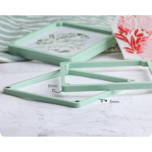 2 Pcs Square Cake Stencil Fixing Frames Non-toxic Printed Cookies Mould DIY Tool GXMA
