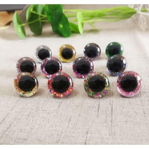 52pcs-- new fashion 16mm&20mm&24mm clear trapezoid plastic safety toy eyes +colorful glitter Nonwovens +washer for diy doll--HS