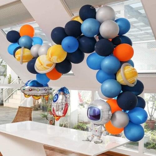 86Pcs/lot Outer Space Party Balloon Garland Arch Kit UFO Rocket Astronaut Kids Balloons Baby Shower Birthday Party Decoration