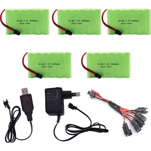 7.2V 3000mAh Battery M model and Charger cable For RC Cars Robots Tanks Gun Boat 7.2v NiMH Battery Aa 2400mah 7.2v Battery Pack