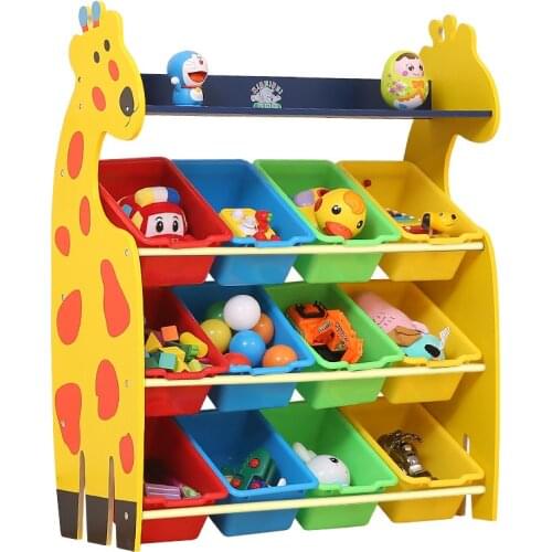 Large Giraffe Childrens Toy Storage Rack Kindergarten Kids Bookshelf Finishing Storage Lockers Toys Organizer Book Shelfs Rack