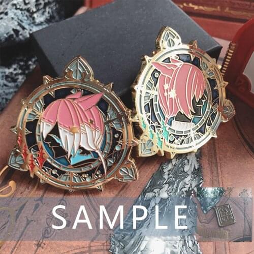 Final Fantasy XIV FF14 G'raha Tia Metal Badge Brooch Botton Pin Collector Cosplay Bag Acc Decor 2pcs/Set