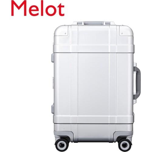 Aluminum Magnesium Suitcase Mens Business Boarding Bag Womens Trolley Case 20-Inch Luggage