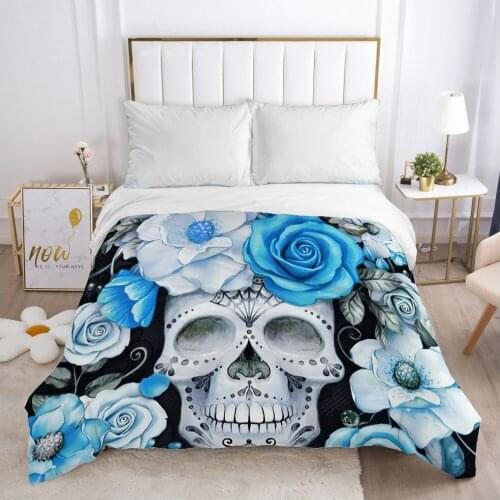 Skull Deadpool lady Duvet cover Quilt/Blanket/Comfortable Case 140x200 240x220 Queen King Single Bedding for Home Light blue