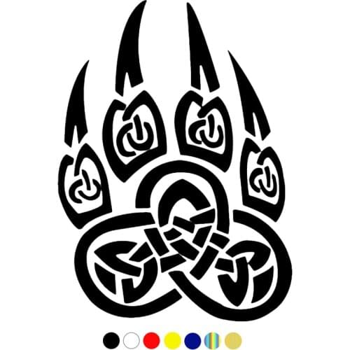 CS-843#15*20.6cm Veles paw bear, Rus Slavs funny car sticker vinyl decal silver/black for auto car stickers styling