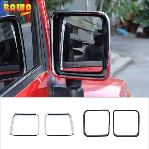 BAWA Car Rearview Mirror Decorative Frame For Jeep Wrangler JK 2007-2017 Reversing Mirror Protect Cover For Wrangler JK