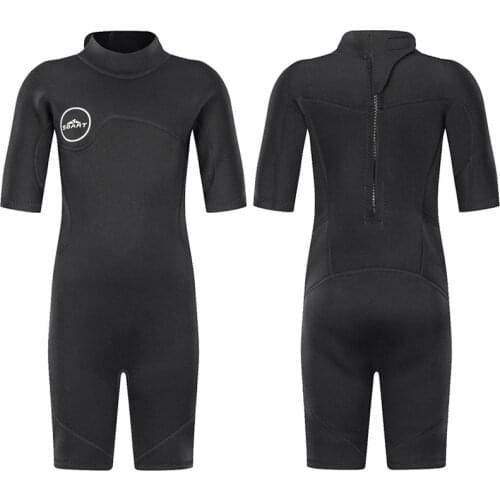 Back ZipWetsuits Junior Premium Neoprene 2mm Shorty Core Warmer Short Sleeve Kids Toddler Spring Autumn Swim Surf Dive Suits