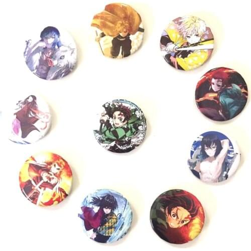 Hot Sale 48 pcs/set Popular Cartoon Anime Kimetsu no Yaiba Badges 4.5cm Cartoon Brooch Button Badge Pin,Kids Party Gift X-8