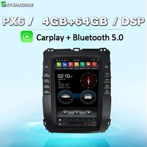 For Toyota Prado 120 2002 - 2008 2009 Lexus GX470 Vertical Tesla PX6 Car DVD Player DSP 4GB RAM 64GB ROM GPS Wifi BT 5 RDS Radio