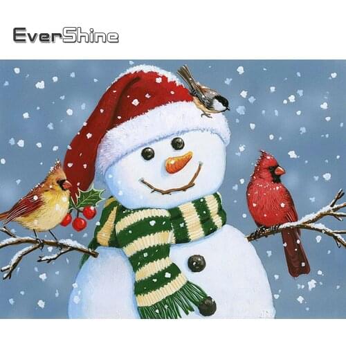 Evershine 5D Diamond Embroidery Cartoon Snowman DIY Mosaic Painting Cross Stitch Winter Picture Of Rhinestones Home Decoration