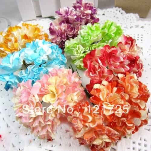 Artificial Carnation flower pink color on candy box accessories DIY paper flowers candy box accessories flower color flowers