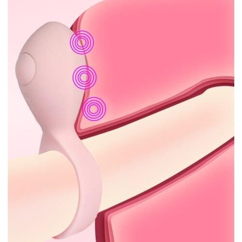 Penis Ring Vibrator Vagina Pussy Clitoris Stimulator Cock Ring Silicone Ejaculation Delay Cockring Sex Toys for Adult Men Couple